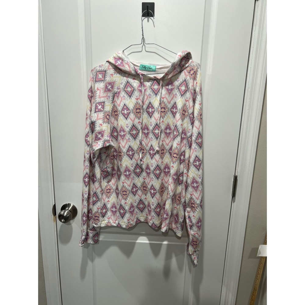 Filly Flair Southwest Aztec Print Hoodie Pullover Sweatshirt‎ XL